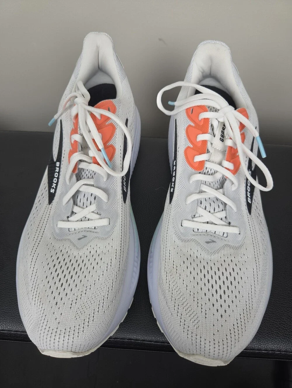 Brooks Ghost 17 White Pink Clay Gecko Men's Size 10.5 Athletic Running Shoes